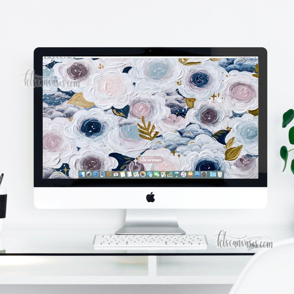 Dreamy Florals Desktop Wallpaper (Digital Download)
