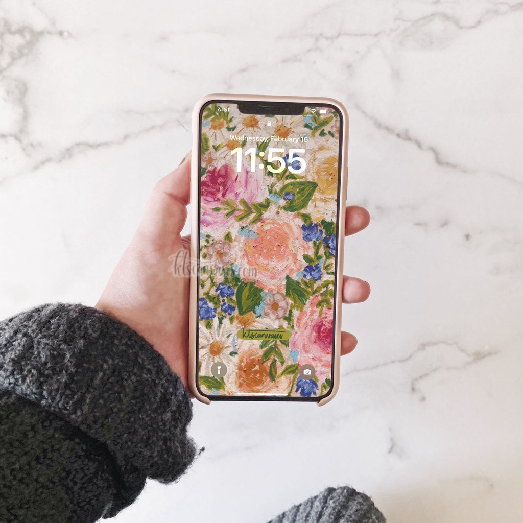 Spring Garden Florals Phone Wallpaper (Digital Download)