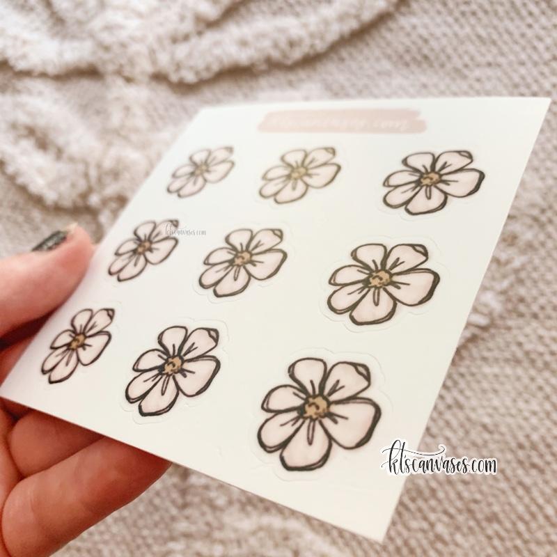 Floral Set of 9 Mini Stickers (1 sheet)