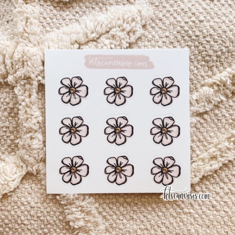 Floral Set of 9 Mini Stickers (1 sheet)