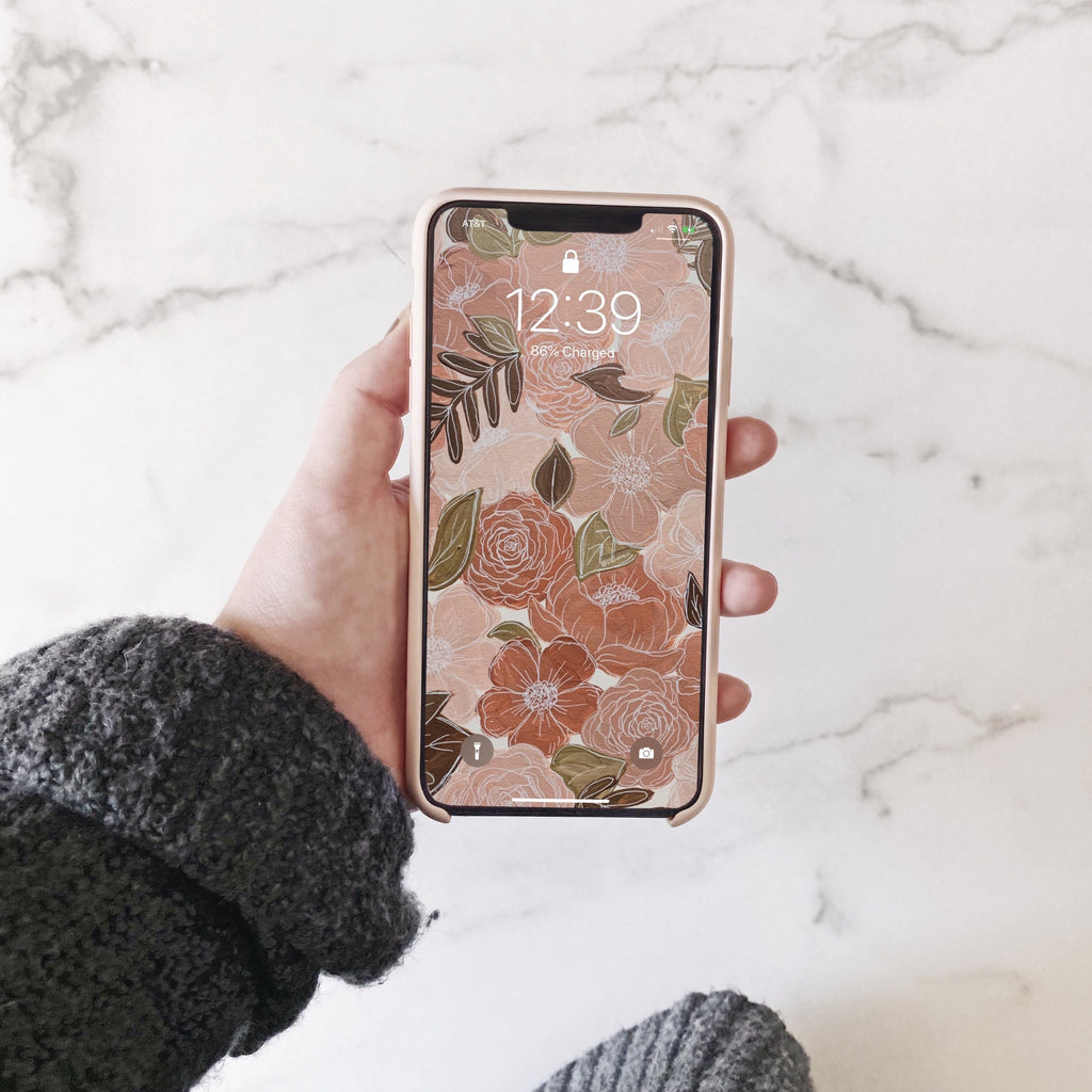 Painted Florals Phone Wallpaper (Digital Download)