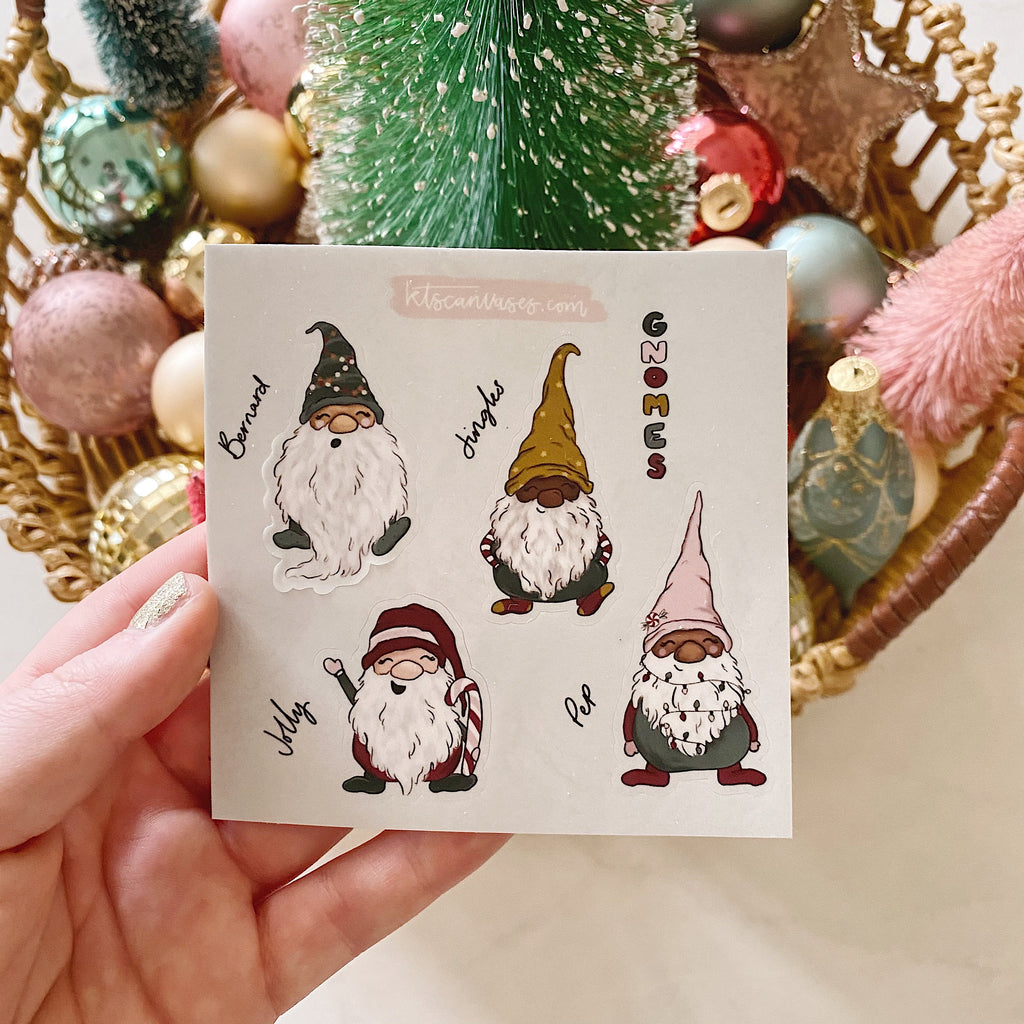 Little Gnomes Set of 4 Mini Stickers (1 sheet)