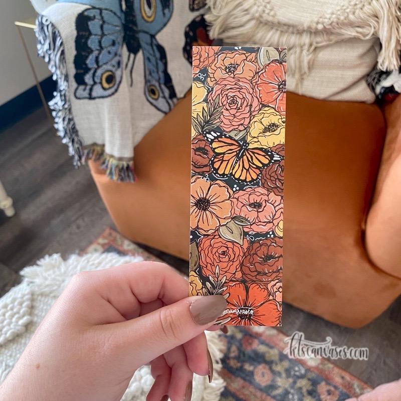 Colorful Butterfly Florals Double Sided Bookmark