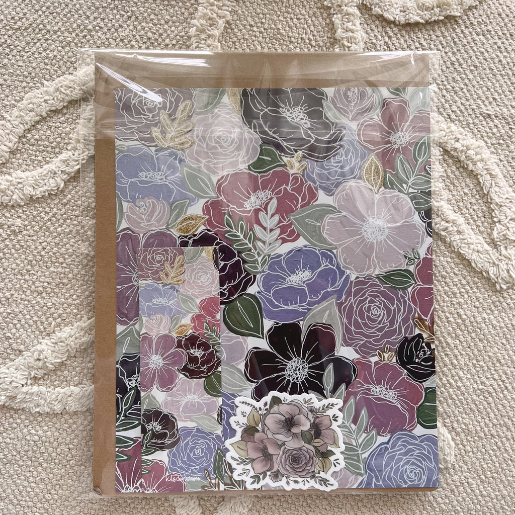 #7 Purple Florals Art Print Bundle Set of 3