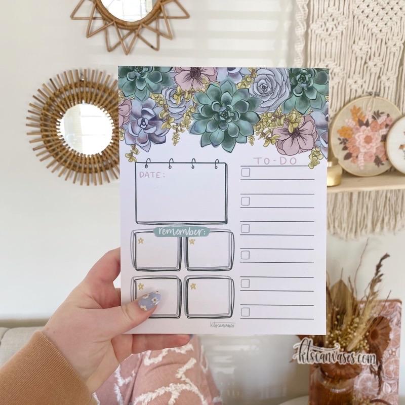 Succulent Floral Organized Notepad 50 sheets (7 x 9 in.)
