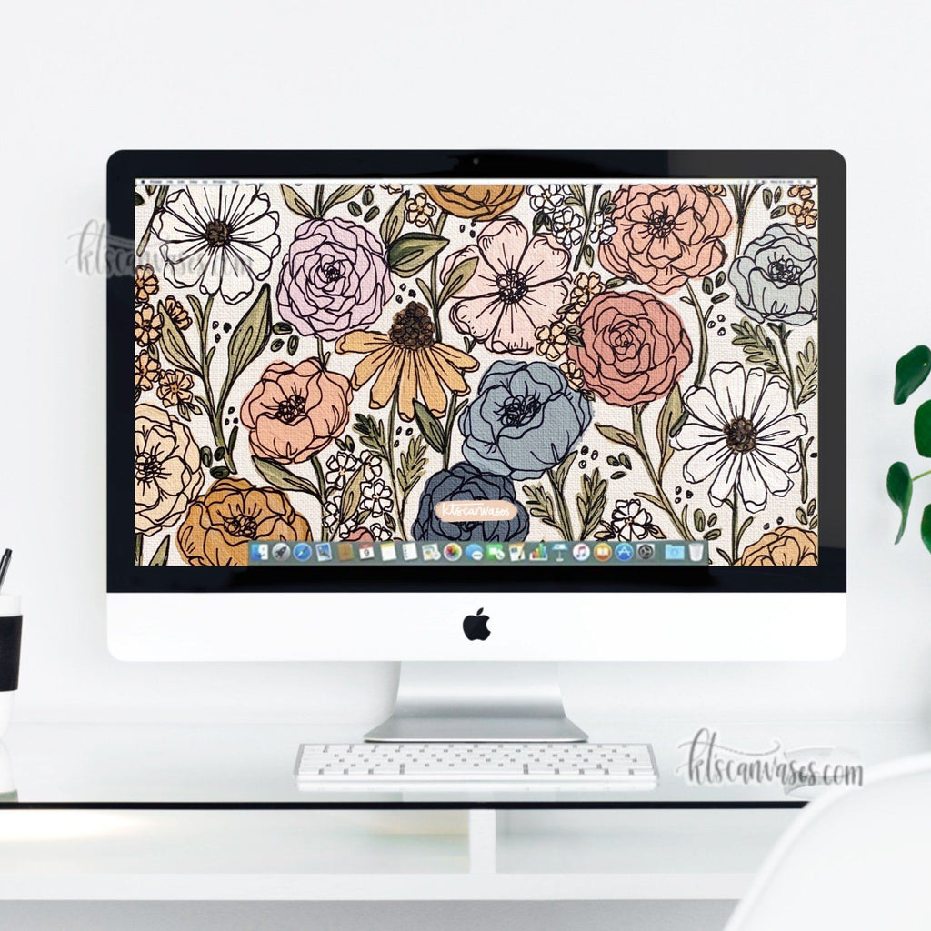 Wildflower Florals Desktop Wallpaper (Digital Download)