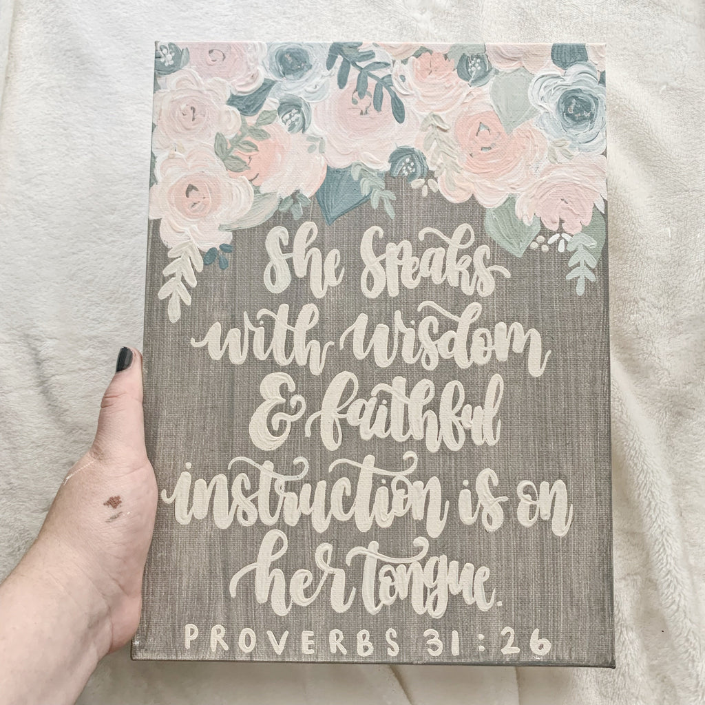 SALE Proverbs 31:26 Canvas