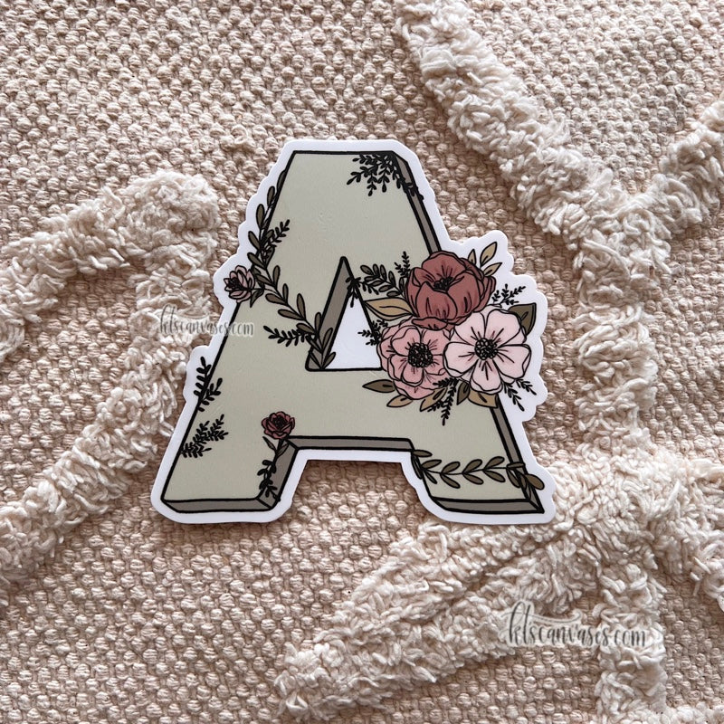Floral Initial Stickers (Choose your letter)
