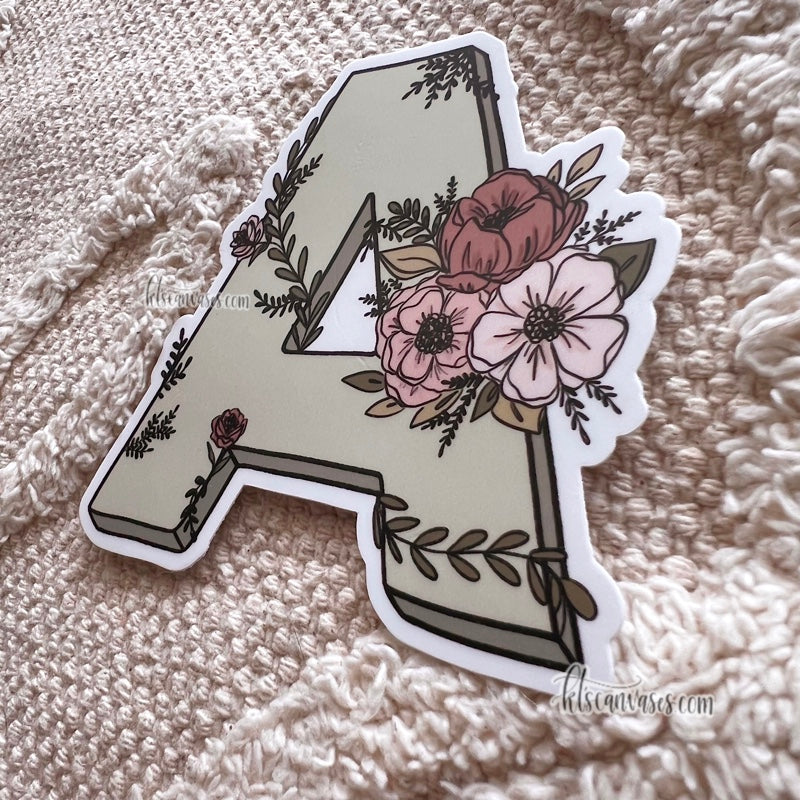 Floral Initial Stickers (Choose your letter)