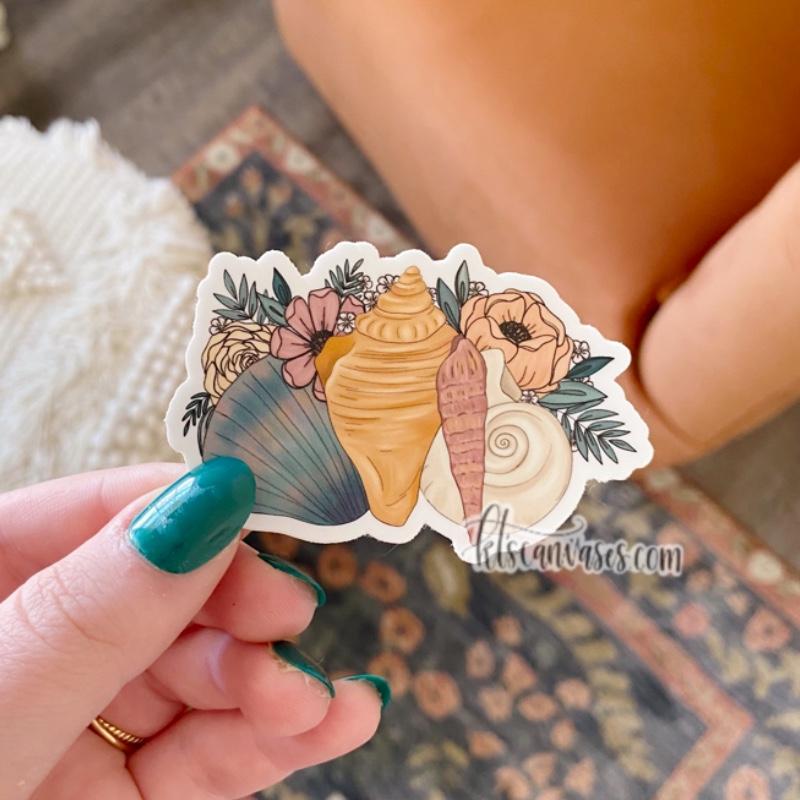Floral Seashells Sticker