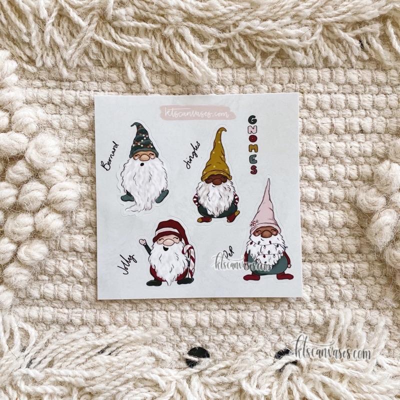 Little Gnomes Set of 4 Mini Stickers (1 sheet)
