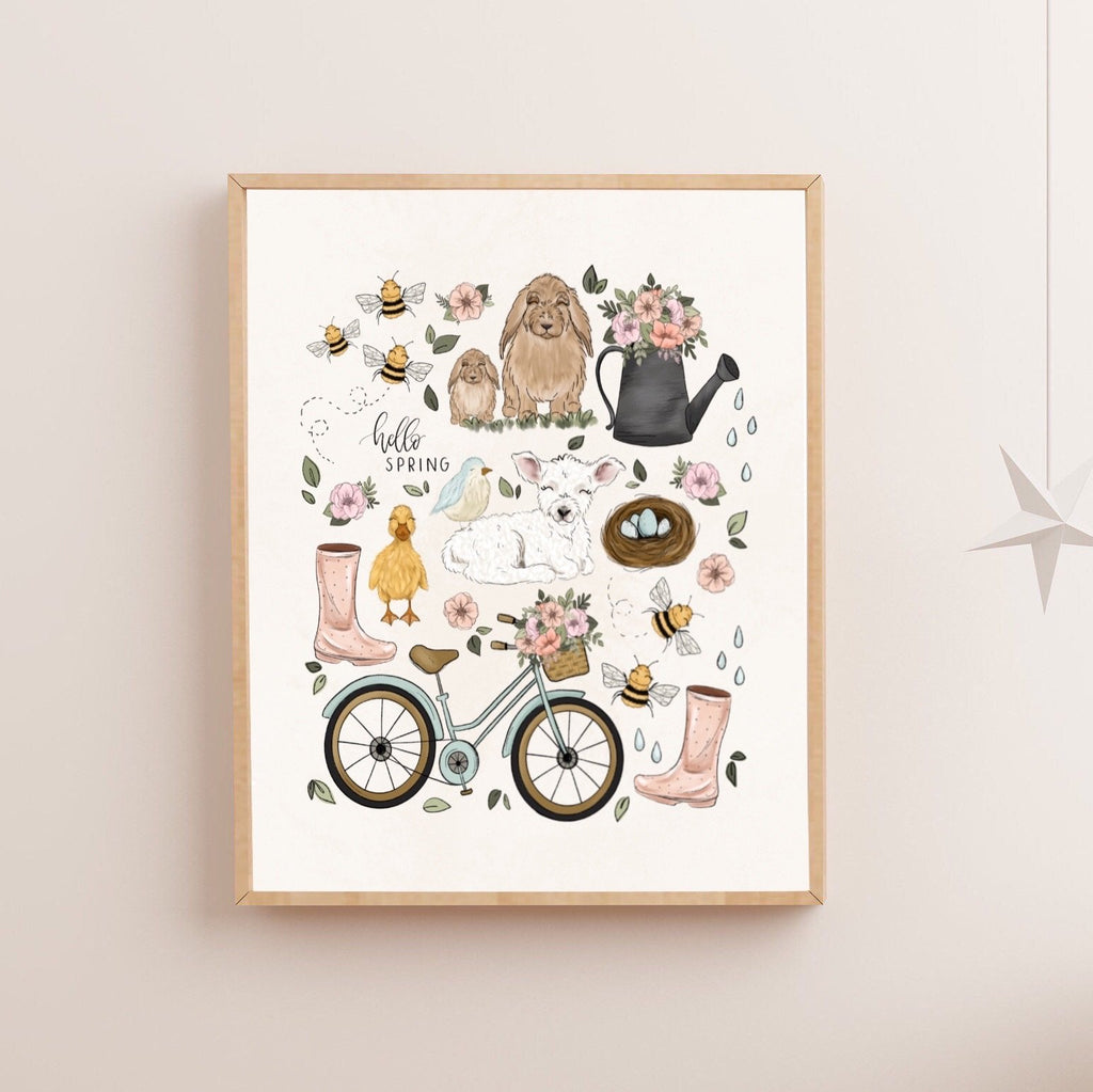 Hello Spring Collage Art Print – KT's Canvases