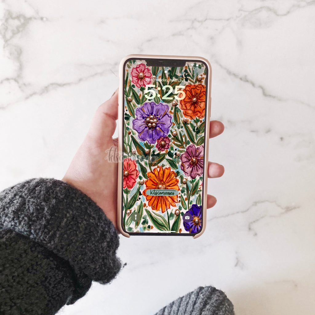 Fancy Florals Phone Wallpaper (Digital Download)