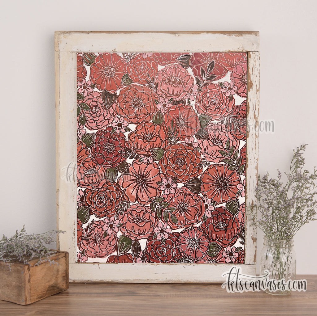 Coral Floral Art Print