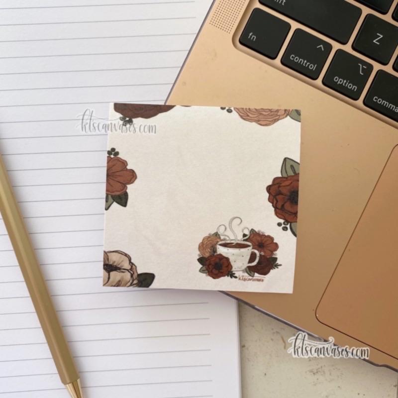 Coffee Floral Post-It Notes