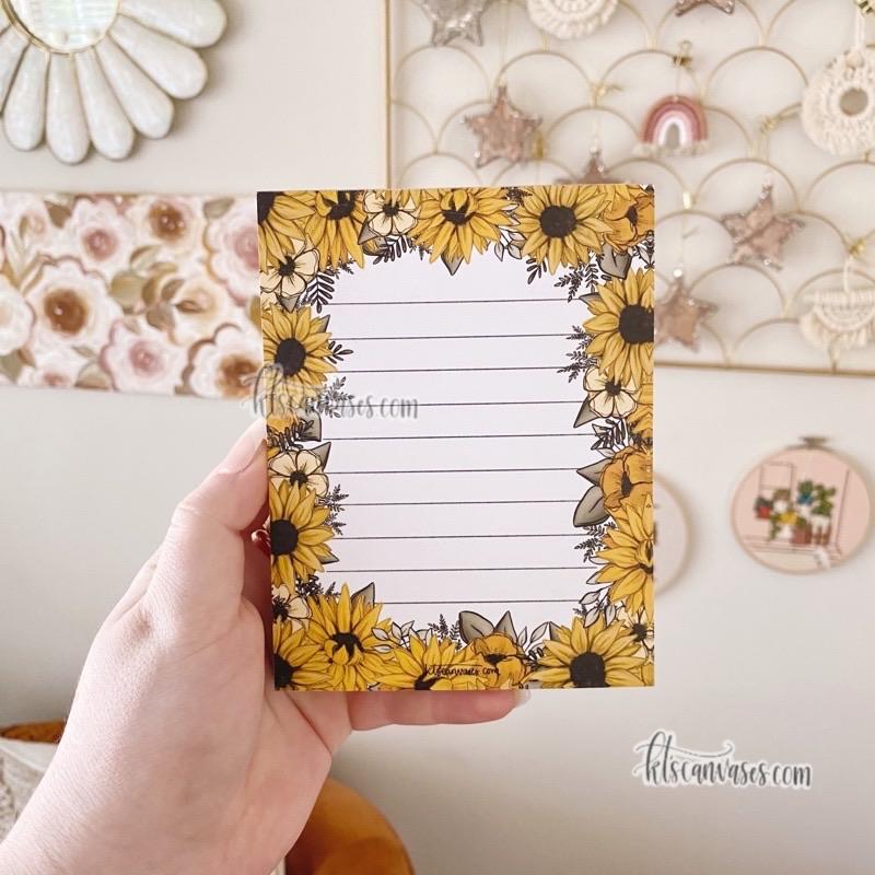 Sunflower Florals Notepad 100 sheets (4.25 x 5.5 in.)
