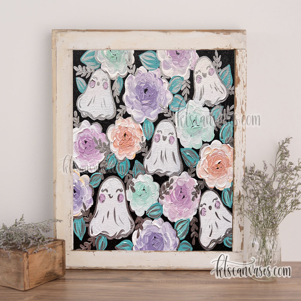 Pastel Ghost Florals Art Print