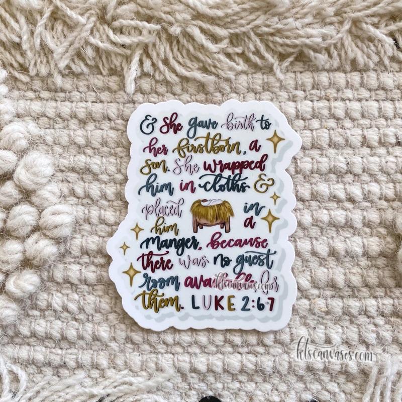 Luke 2:6-7 Sticker