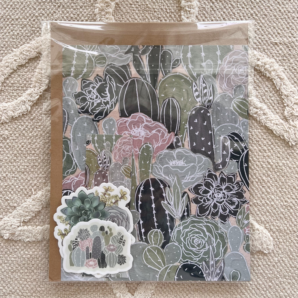 #6 Cactus Florals Art Print Bundle Set of 4