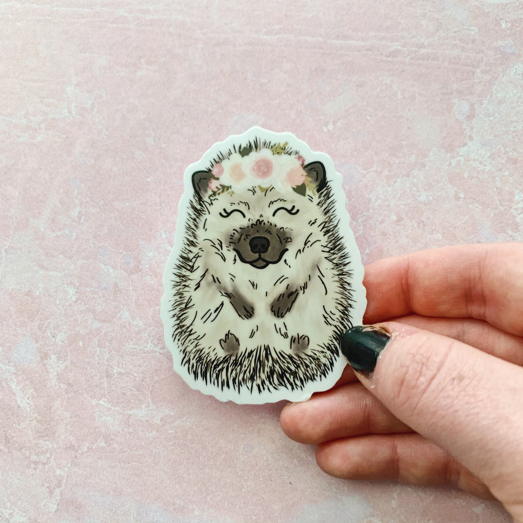 Floral Crown Hedgehog Sticker