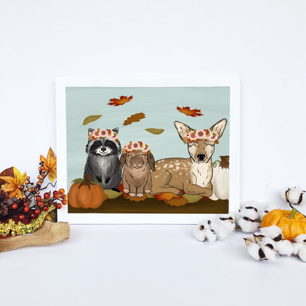 Fall Animals Art Print