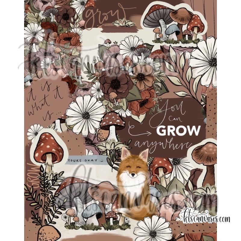 Forest Floral Collage Art Print