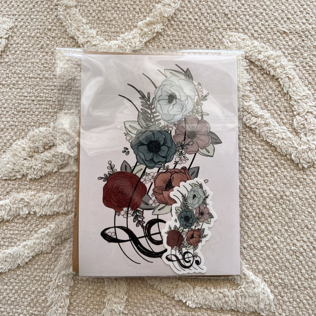 #40 Music Floral Art Print Bundle Set of 3