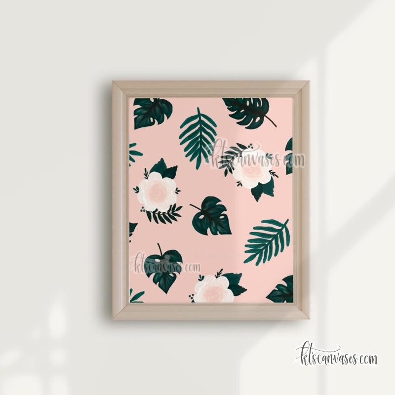 Pink Tropical Florals Art Print