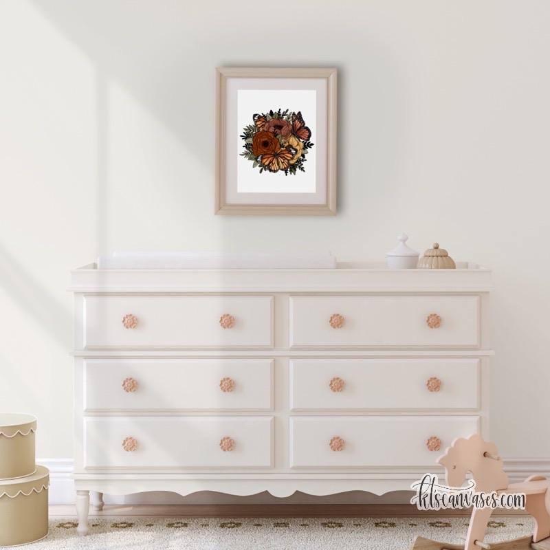 Butterfly Florals Art Print