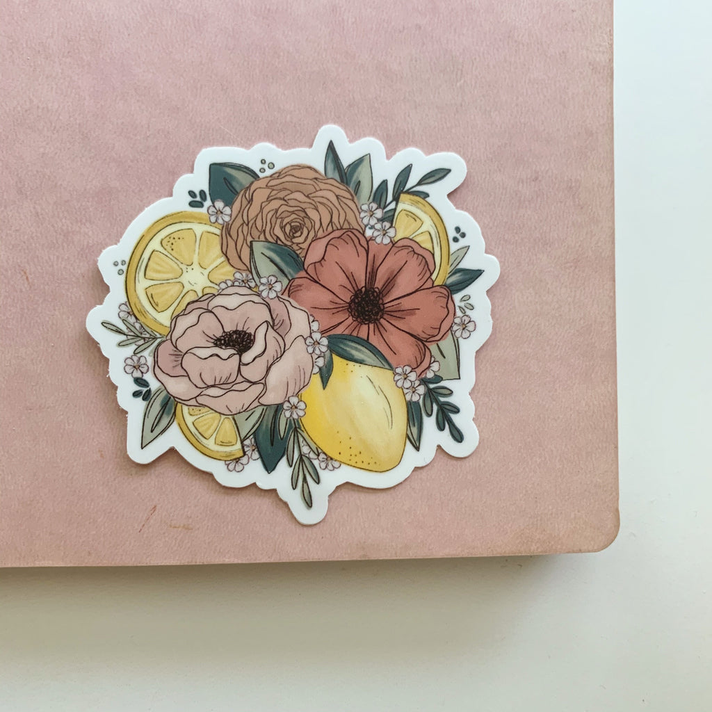 Lemon Florals Sticker