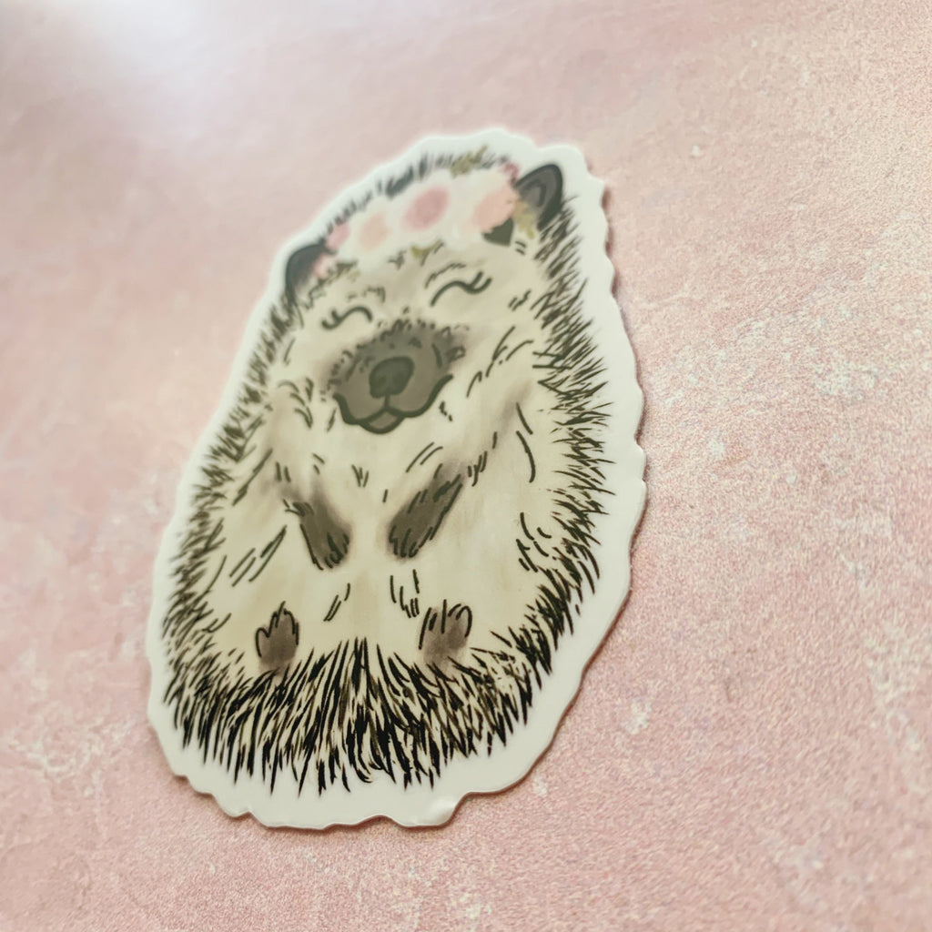 Floral Crown Hedgehog Sticker