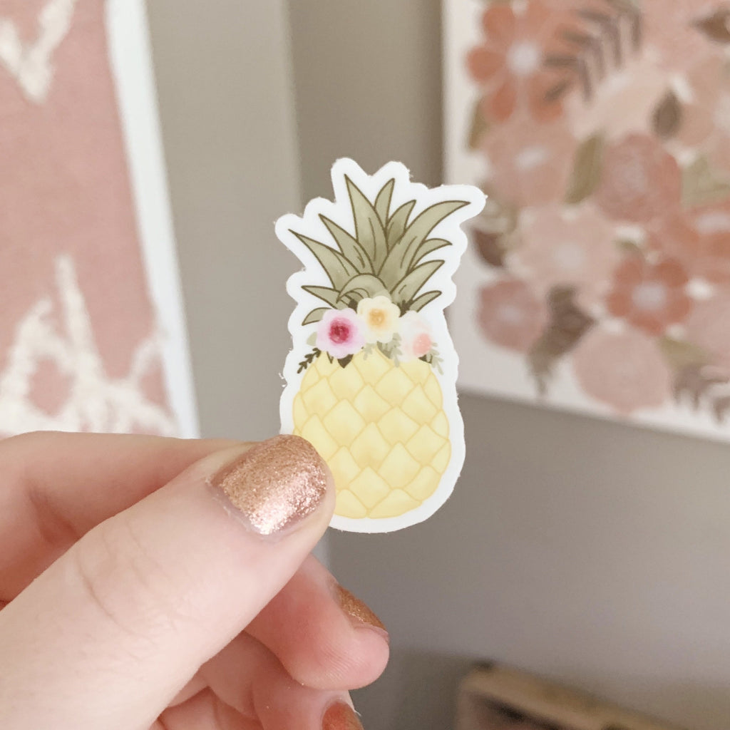 Mini Floral Crown Pineapple Sticker