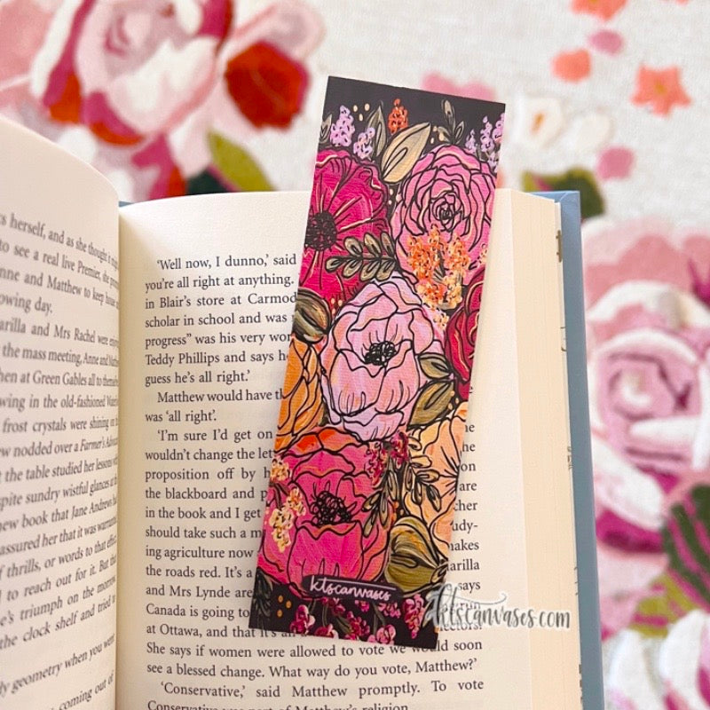 Vibrant Florals Double Sided Bookmark