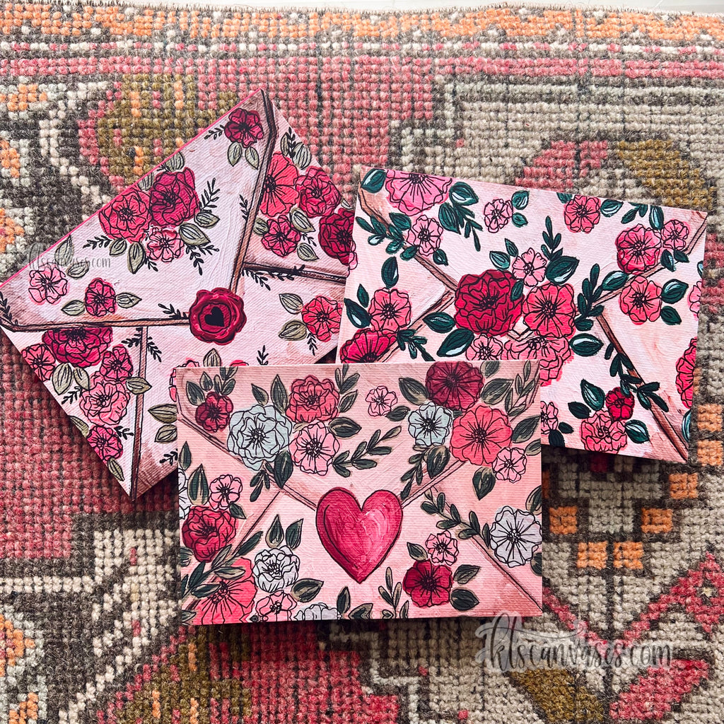 Floral Love Letter Card Set of 3