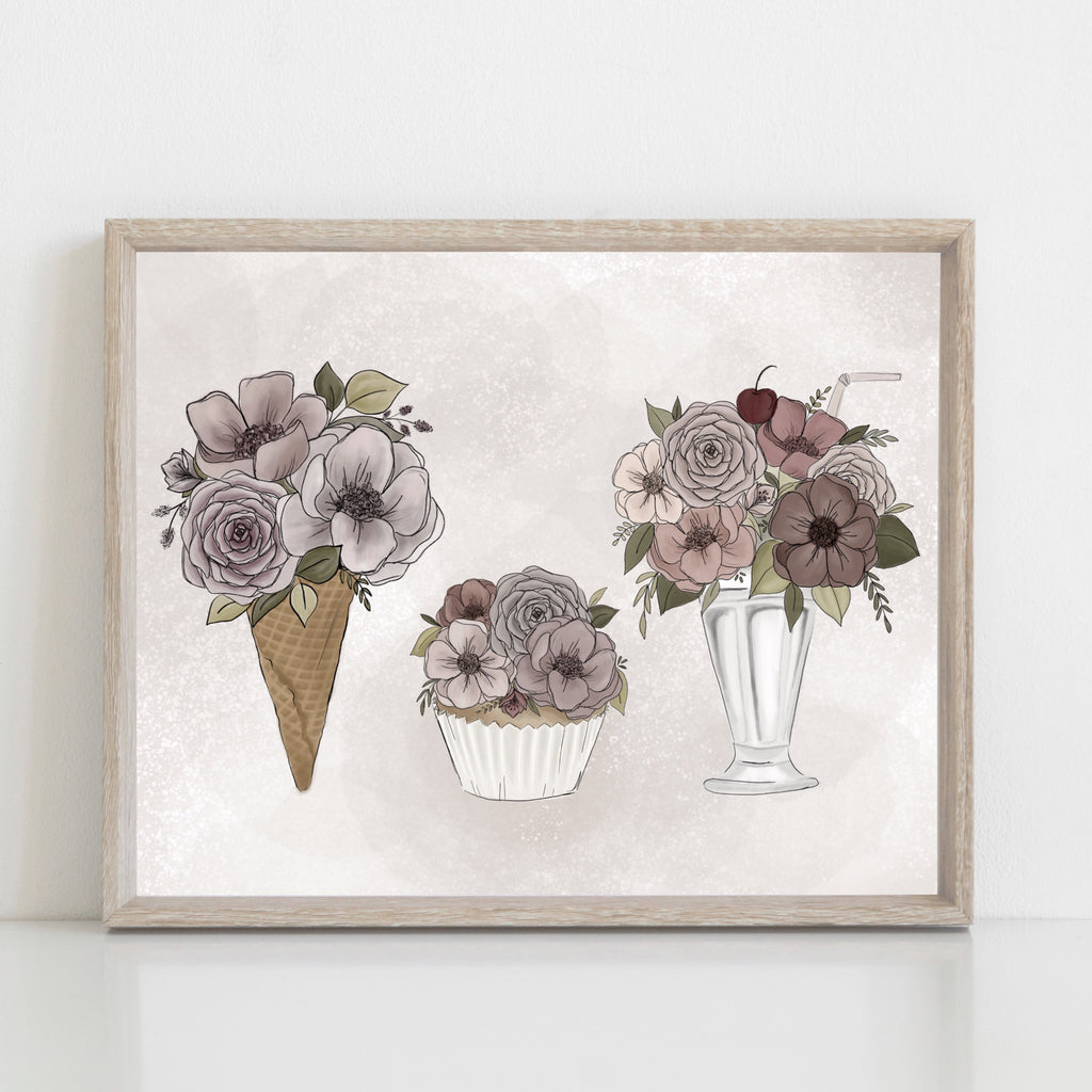 Floral Desserts Art Print