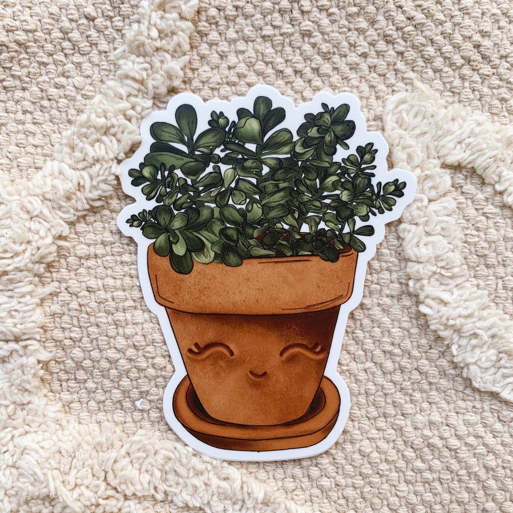 Happy Jade Plant Sticker