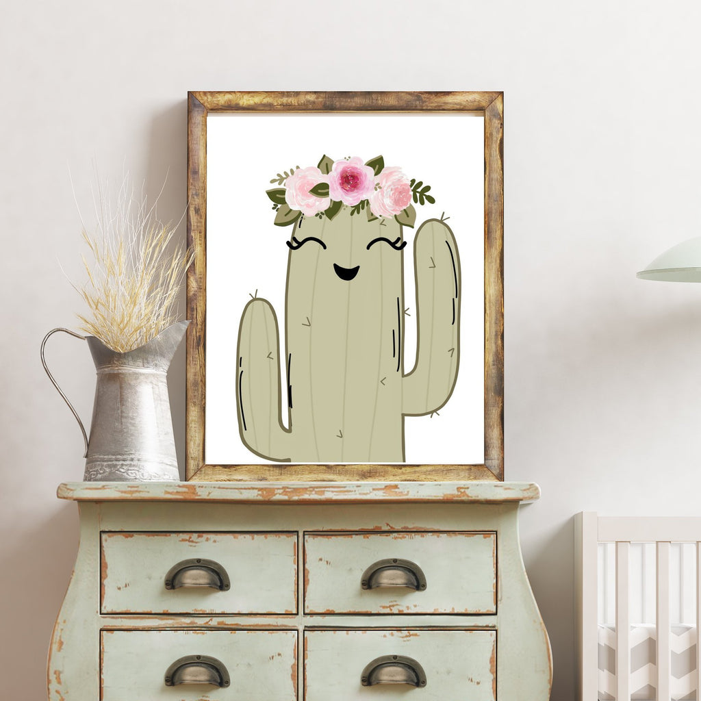 Print - Floral Crown Cactus Art Print