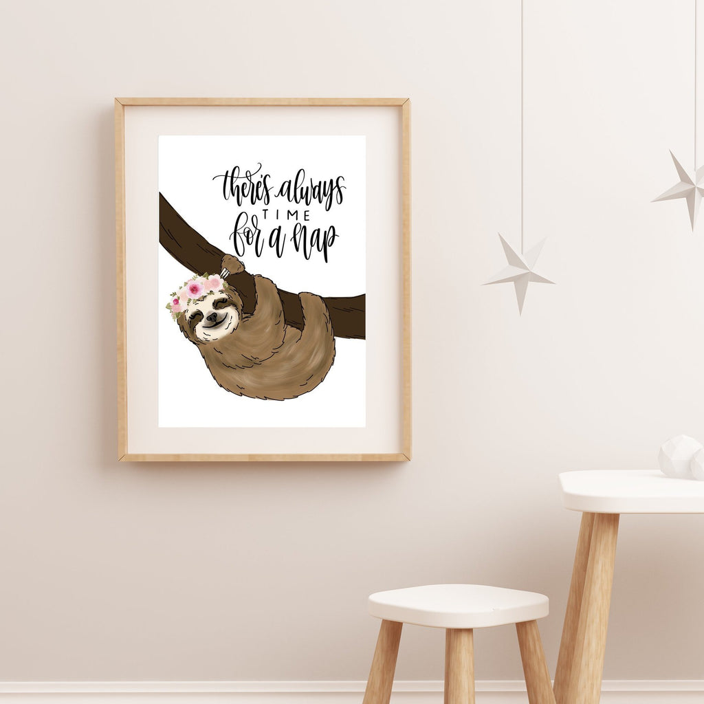 Print - There's Always Time For A Nap Sloth Art Print
