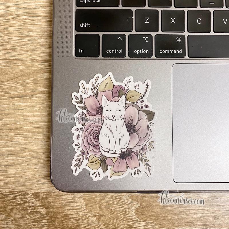 Sticker - Cat #1 Floral Sticker