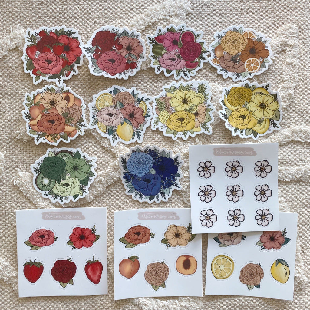 Sticker - Fruit Floral Sticker Pack Of 14