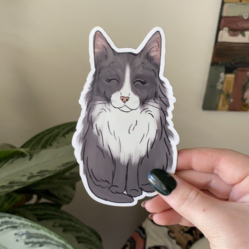 Sticker - Gray Cat #10 Magnet