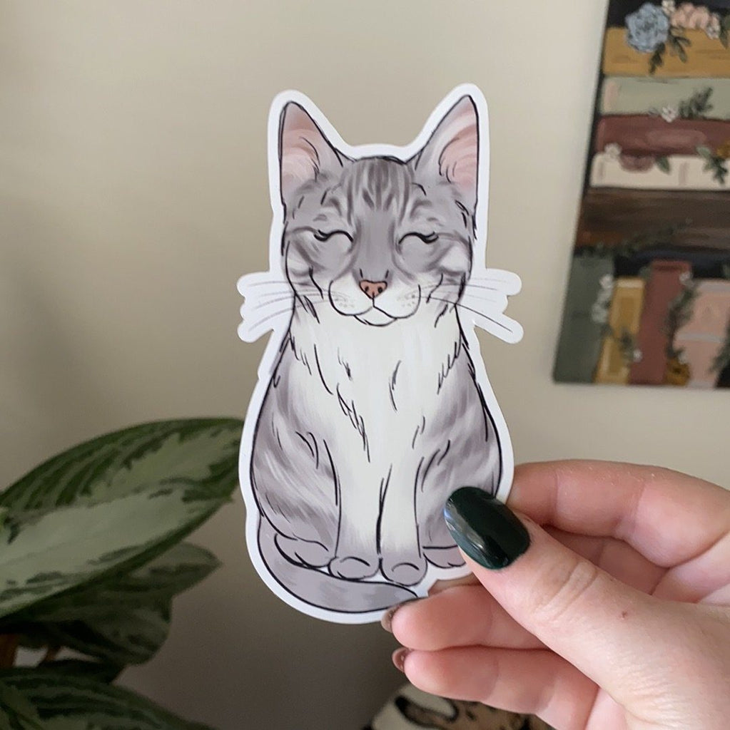 Sticker - Gray Cat #17 Magnet