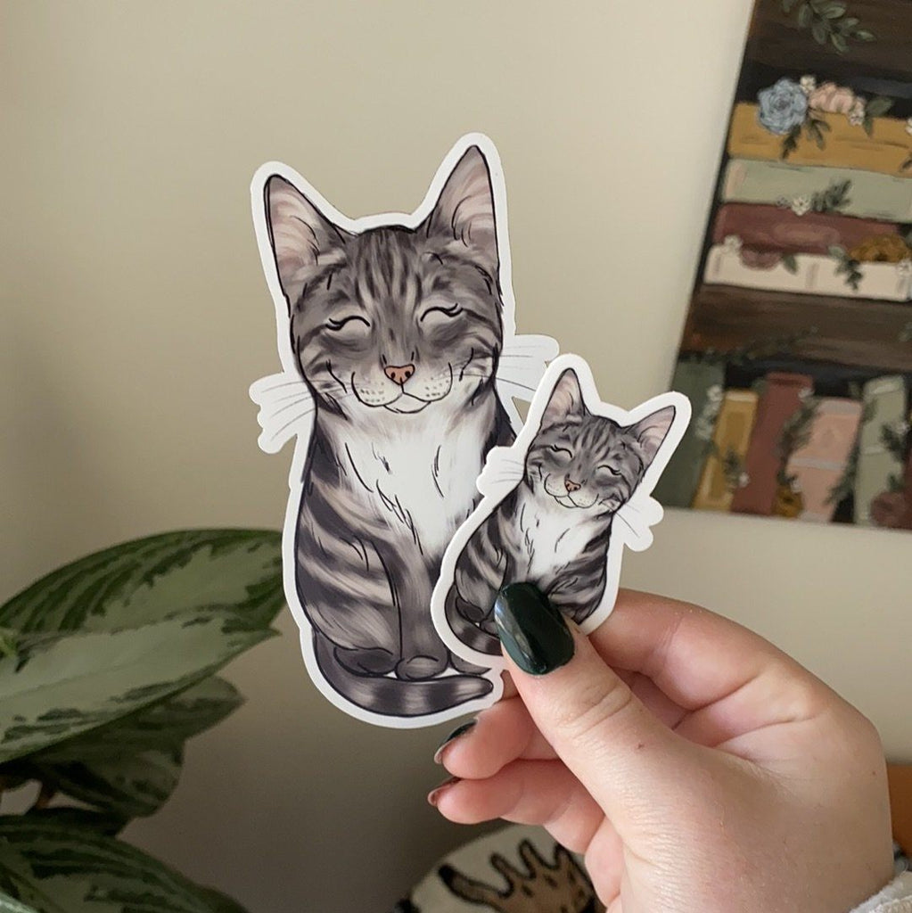 Sticker - Gray Cat #7 Sticker