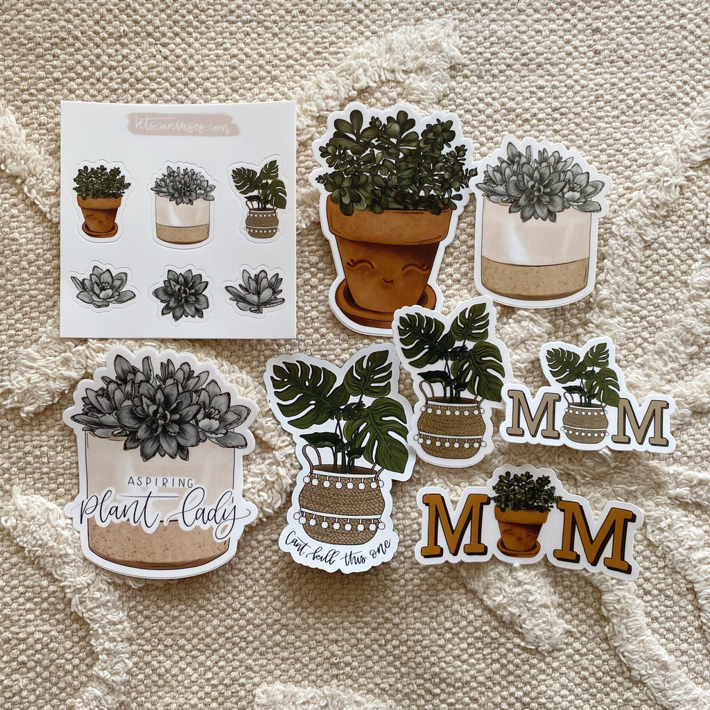 Sticker - Plant Mom Florals Bundle Set Of 8